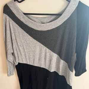 Y2K Black and Gray Colorblock Top